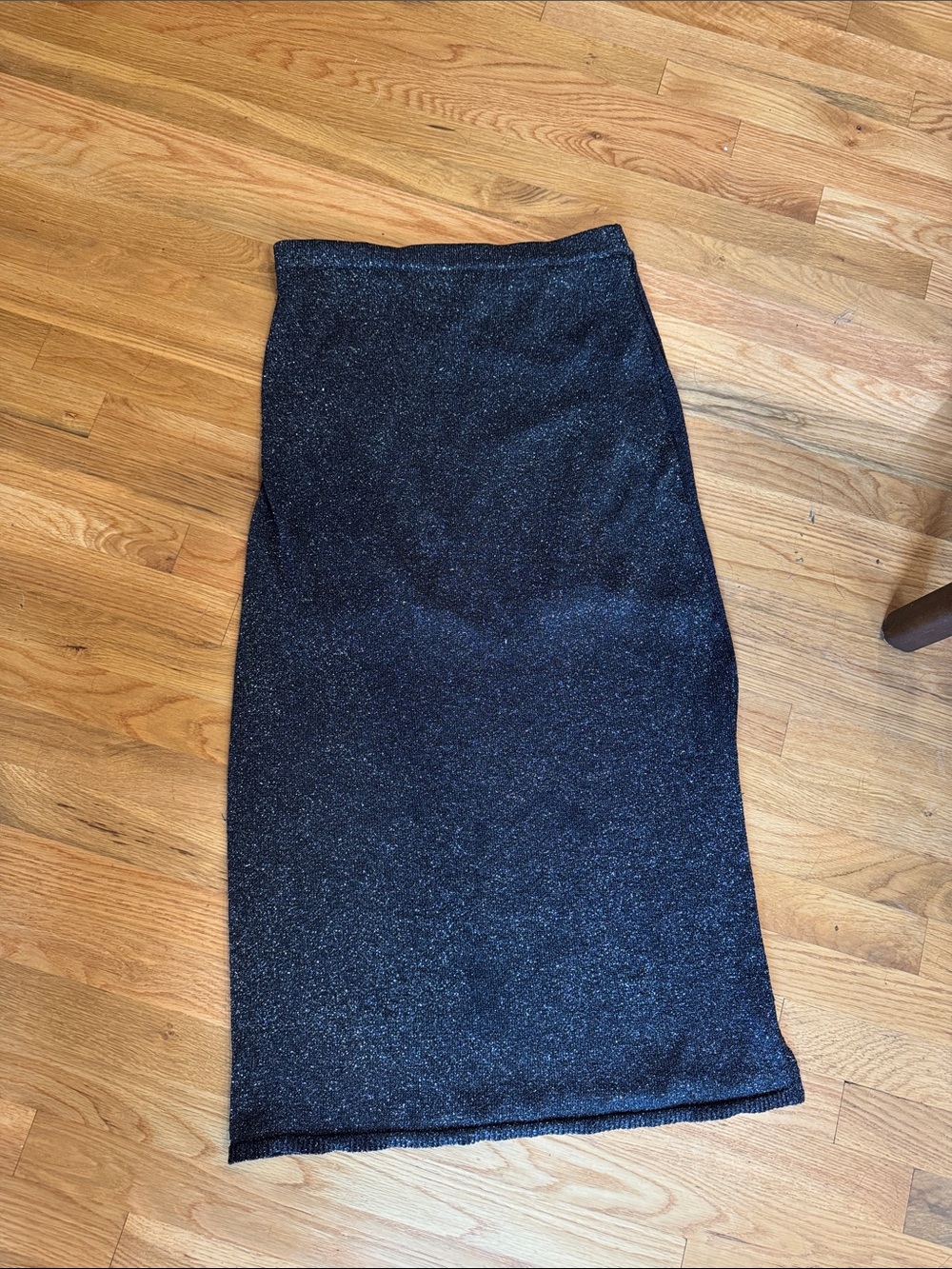House of Harlow 1960 Metallic Knit Midi Skirt - Size Large - Shimmering Glam